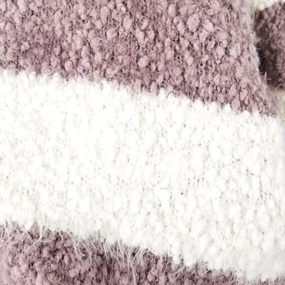 She + Sky M/L Popcorn knit Sweater Mauve Cream Striped Soft Cozy Boho - Picture 10 of 10